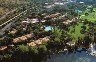 Aerial view of Cabanas, Waterworld and The Sun City Hotel